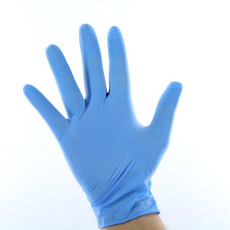 Einweg-Handschuhe Blau ohne Latex / Nitril puderfrei Large
