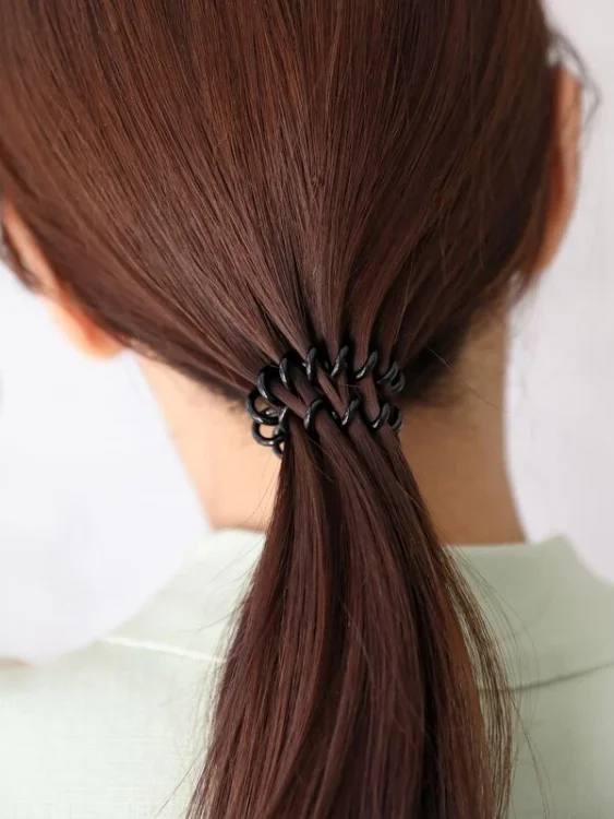 Spiral-Haargummis Schwarz 3 St