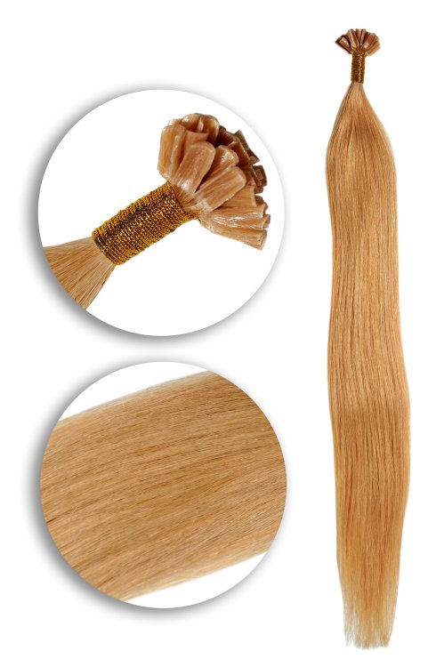 25 Keratin Bonding Hair Extensions 100% aus Echthaar in blond #18/22