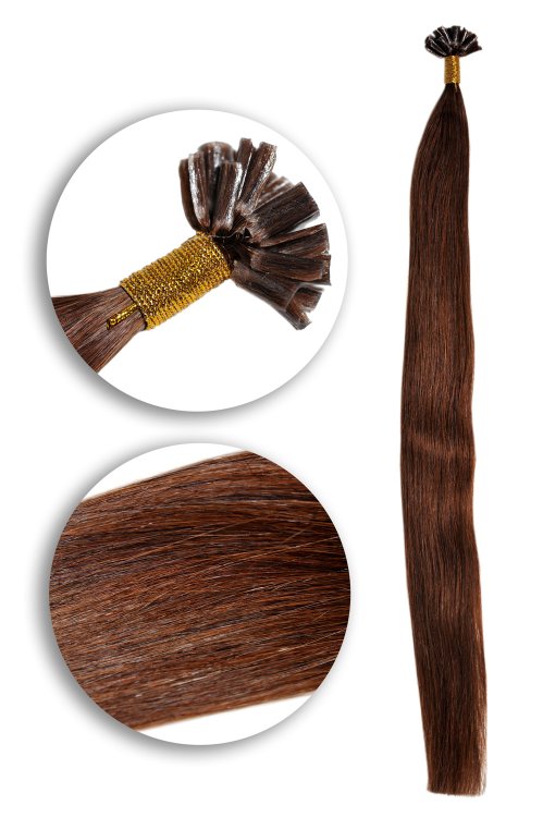 25 Keratin Bonding Hair Extensions aus 100% Echthaar in braun #4