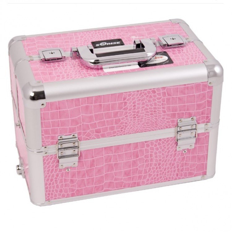 Aluminiumkoffer Kunstleder rosa