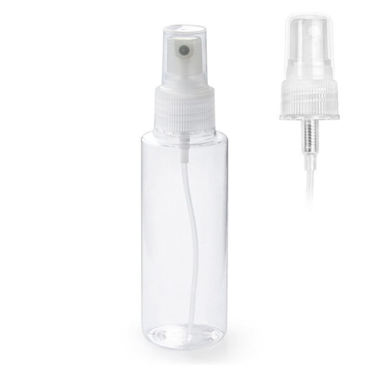 Transparente Reiseflasche mit Spray, 100 ml