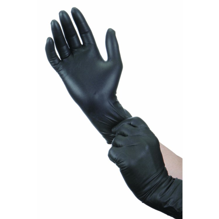 Einweg-Handschuhe Schwarz ohne Latex / Nitril puderfrei Medium