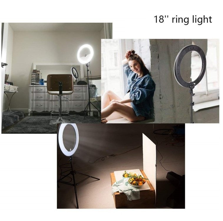 LED Ringleuchte 46cm (18") mit Gratis einen Spiegel
