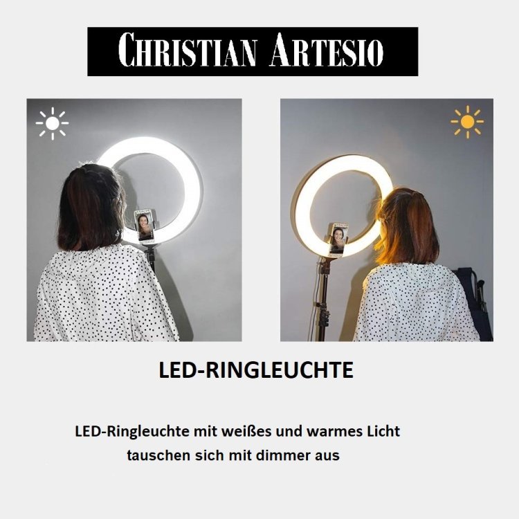 LED Ringleuchte 46cm (18") mit Gratis einen Spiegel