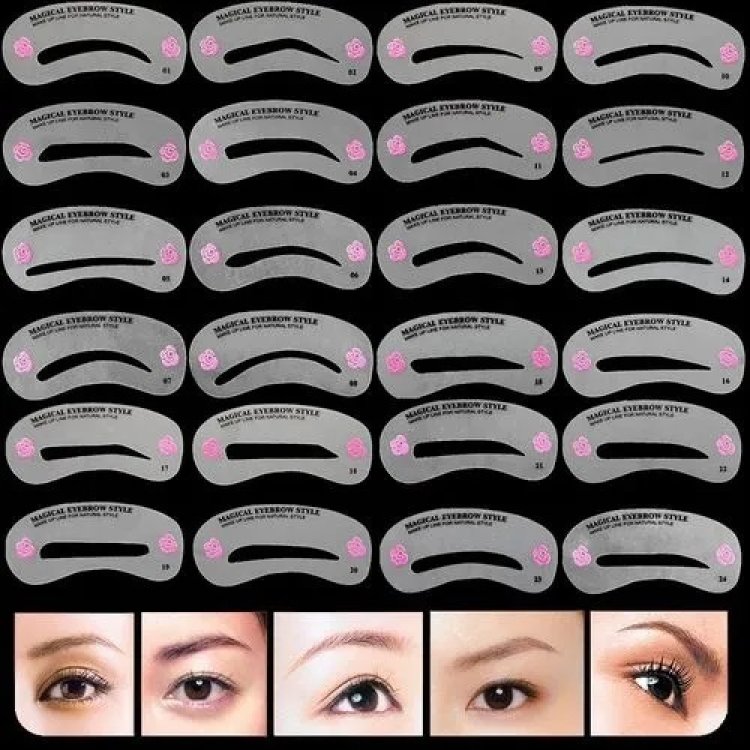 Stencil zum Formen der Augenbrauen im Schablonenset 24-tlg