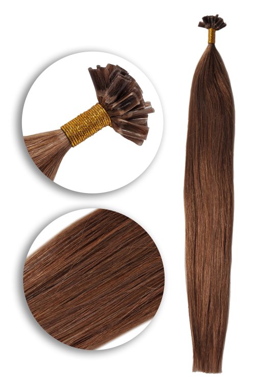 25 Keratin Bonding Hair Extensions aus 100% Echthaar in braun #5A