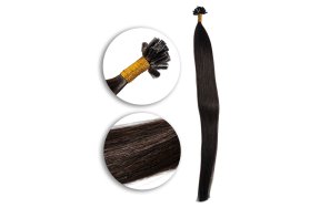 25 Keratin Bonding Hair Extensions 100% aus Echthaar in dunkelbraun #2