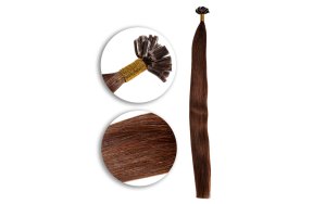 25 Keratin Bonding Hair Extensions aus 100% Echthaar Braun #4