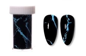 Nagelfolie Marmor Schwarz-Blau