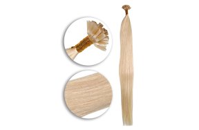 25 Keratin Bonding Hair Extensions aus 100% Echthaar in hellblond #60