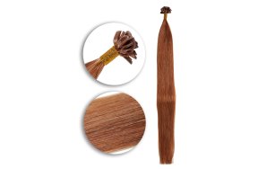 25 Keratin Bonding Hair Extensions aus 100% Echthaar in hellbraun #6