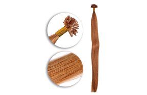 25 Keratin Bonding Hair Extensions aus 100% Echthaar in hellbraun #8