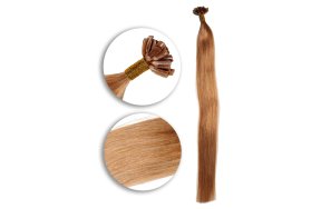25 Keratin Bonding Hair Extensions aus 100% Echthaar in braun #8A
