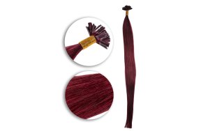 25 Keratin Bonding Hair Extensions aus 100% Echthaar in baun-rot #99J
