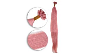 25 Keratin Bonding Hair Extensions aus 100% Echthaar #Lila-Rosa