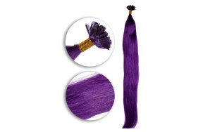 25 Keratin Bonding Hair Extensions aus 100% Echthaar in lila